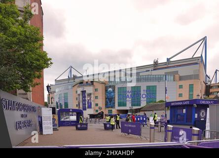 Main Entrance to Stamford Bridge home of Chelsea Football Club, London, UK., Stock Photo