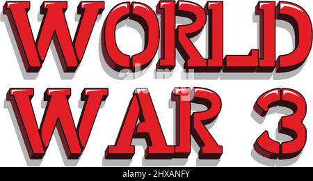 Font design with word world war 3 illustration Stock Vector