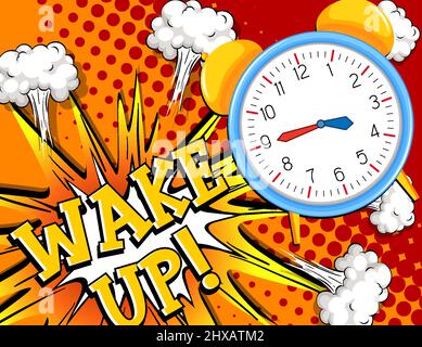 Abbreviation and facial expression retro comic banner design illustration Stock Vector