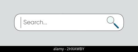 Search bar concept on blue background. Internet search.  Stock Vector
