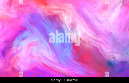 Marble, paint, liquid abstract colorful fractal in blue and pink color. Texture background Stock Photo