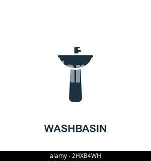 Washbasin icon. Monochrome simple Washbasin icon for templates, web design and infographics Stock Vector