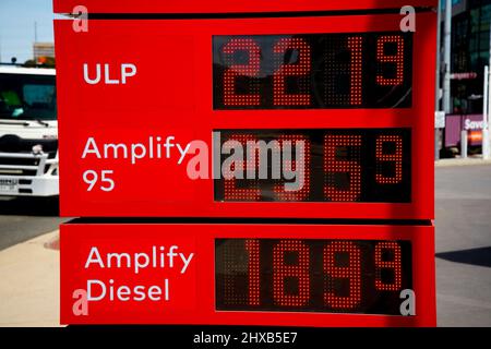 Record High Fuel Prices in Gas Station Stock Photo - Alamy