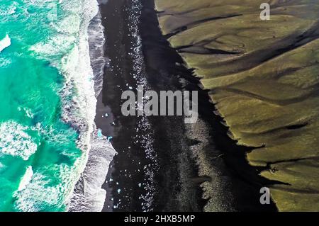 Aerial view of Diamond Beach in Iceland Europe Stock Photo