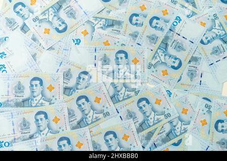 Banknotes of the Thailand 50 Baht (new design issued in 2018 Stock ...