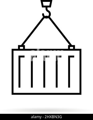 thin line cargo container icon Stock Vector