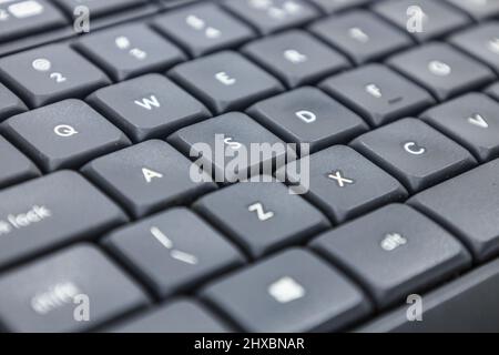 Closeup shot of a modern black computer keyboard Stock Photo