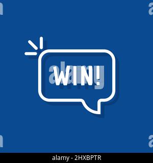 linear win icon on white bubble Stock Vector