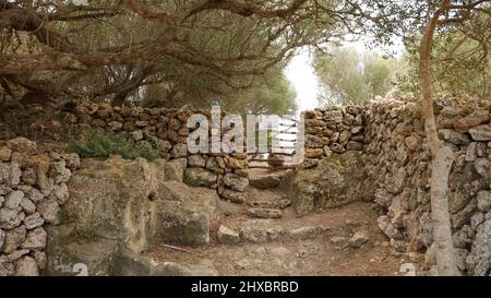 This photo was taken in The Cornia Nou talayots, Menorca, Balearic Islands, Spain. Stock Photo