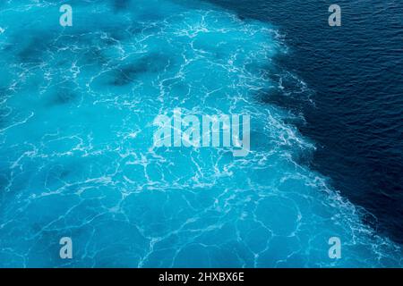 Abstract water background of ocean swell from ferry boat moving across the ocean Stock Photo