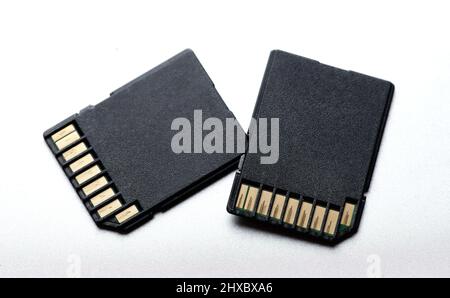 Close-up view of memory cards Stock Photo