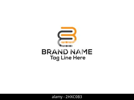 B, BB letter logo design and template Stock Vector