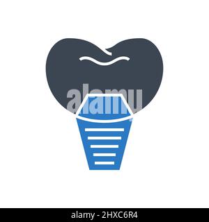 Implants Dentistry Glyph Icon Stock Vector