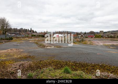 The site of the demolished Kaye Presteigne alloy foundry in Presteigne, Powys Stock Photo