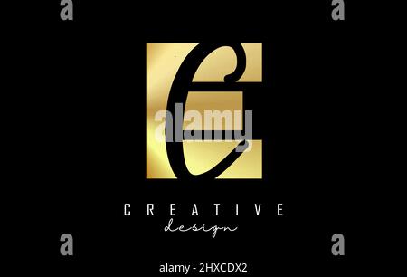 Letters EC Logo with a minimalist design. Letters E and C with ...