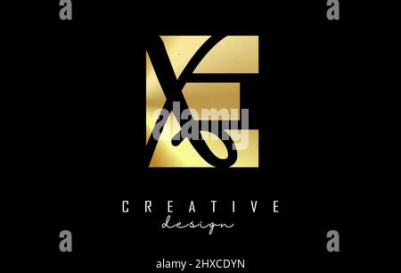 Letters EX Logo with a minimalist design. Letters E and X with ...