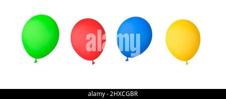 Colorful Balloons Isolated On White Background Stock Photo - Alamy