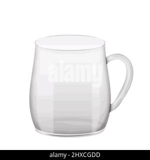 Clear Coffee Cup Mockup. Transparent Tea Glass Mug Stock Vector -  Illustration of foam, perfect: 187845826