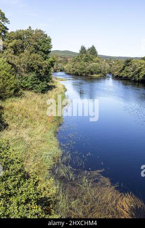 The famous River Spey at Boat of Garten  Highland, Scotland UK. Stock Photo