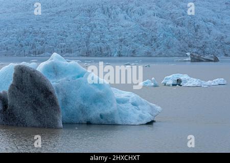 Icebergs floating in glacial lake Fjallsarlon, Vatnajokull National Park, Iceland Stock Photo