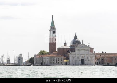 View from the water on the Isola di San Giorgio Maggiore in Venice Stock Photo