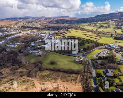 Aerial view of Ardara in County Donegal - Ireland. Stock Photo