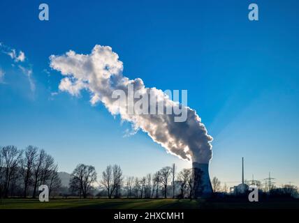 Isar 2 nuclear power plant, Ohu, near Landshut, Bavaria, Germany, Europe Stock Photo