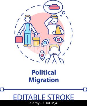 Political migration concept icon Stock Vector