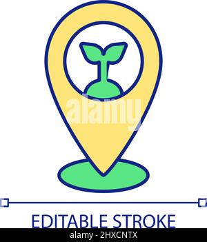 Technology of field mapping RGB color icon Stock Vector