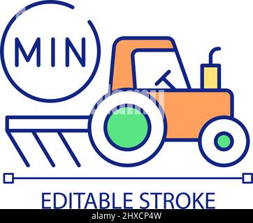 Minimizing mechanical soil processing RGB color icon Stock Vector