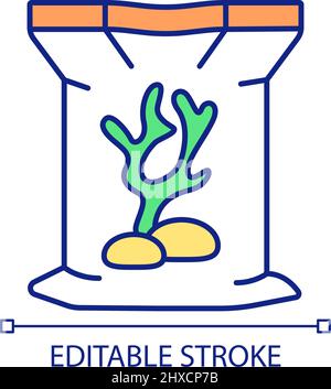 Seaweed supplements RGB color icon Stock Vector