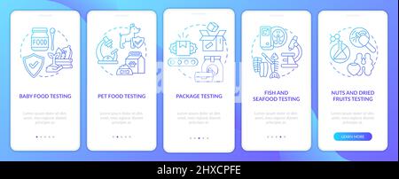Measuring food quality blue gradient onboarding mobile app screen Stock Vector