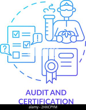 Audit and certification blue gradient concept icon Stock Vector