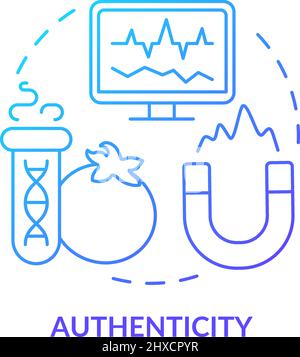 Authenticity blue gradient concept icon Stock Vector