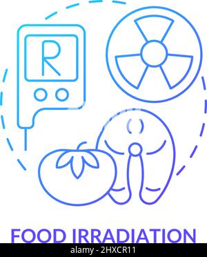 Food irradiation blue gradient concept icon Stock Vector