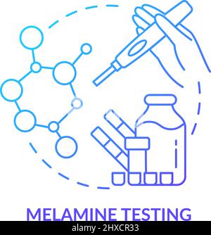 Melamine testing blue gradient concept icon Stock Vector