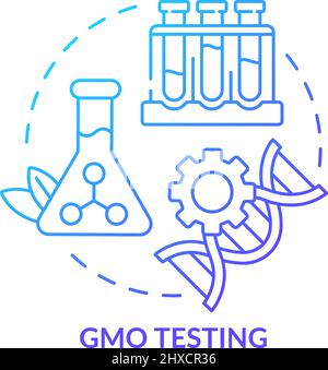 GMO testing blue gradient concept icon Stock Vector