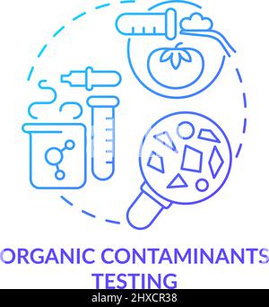 Organic contaminants testing blue gradient concept icon Stock Vector