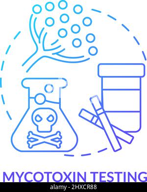 Mycotoxin testing blue gradient concept icon Stock Vector