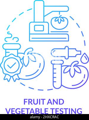 Fruit and vegetable testing blue gradient concept icon Stock Vector