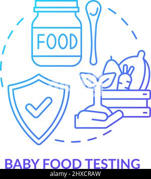 Baby food testing blue gradient concept icon Stock Vector