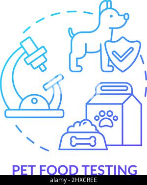 Pet food testing blue gradient concept icon Stock Vector