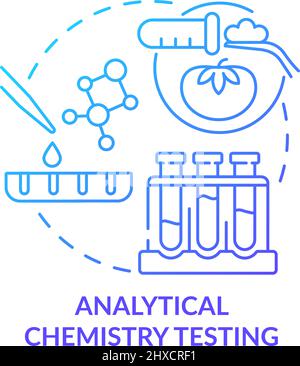 Analytical chemistry testing blue gradient concept icon Stock Vector