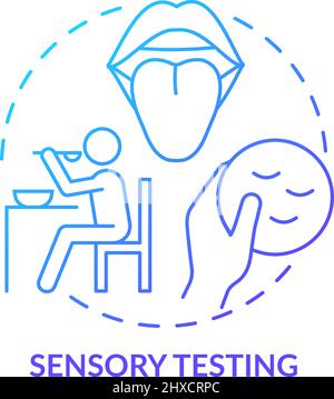 Sensory testing blue gradient concept icon Stock Vector
