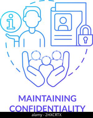 Maintaining confidentiality blue gradient concept icon Stock Vector
