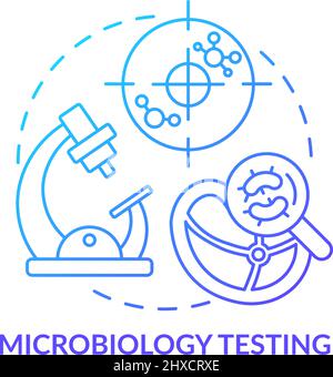 Microbiology testing blue gradient concept icon Stock Vector