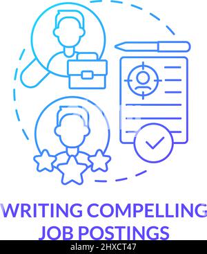 Writing compelling job postings blue gradient concept icon Stock Vector