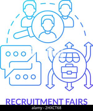 Recruitment fairs blue gradient concept icon Stock Vector
