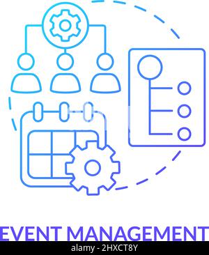 Event management blue gradient concept icon Stock Vector
