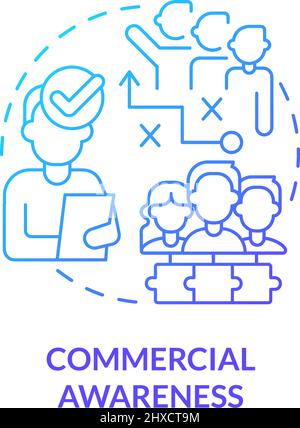 Commercial awareness blue gradient concept icon Stock Vector